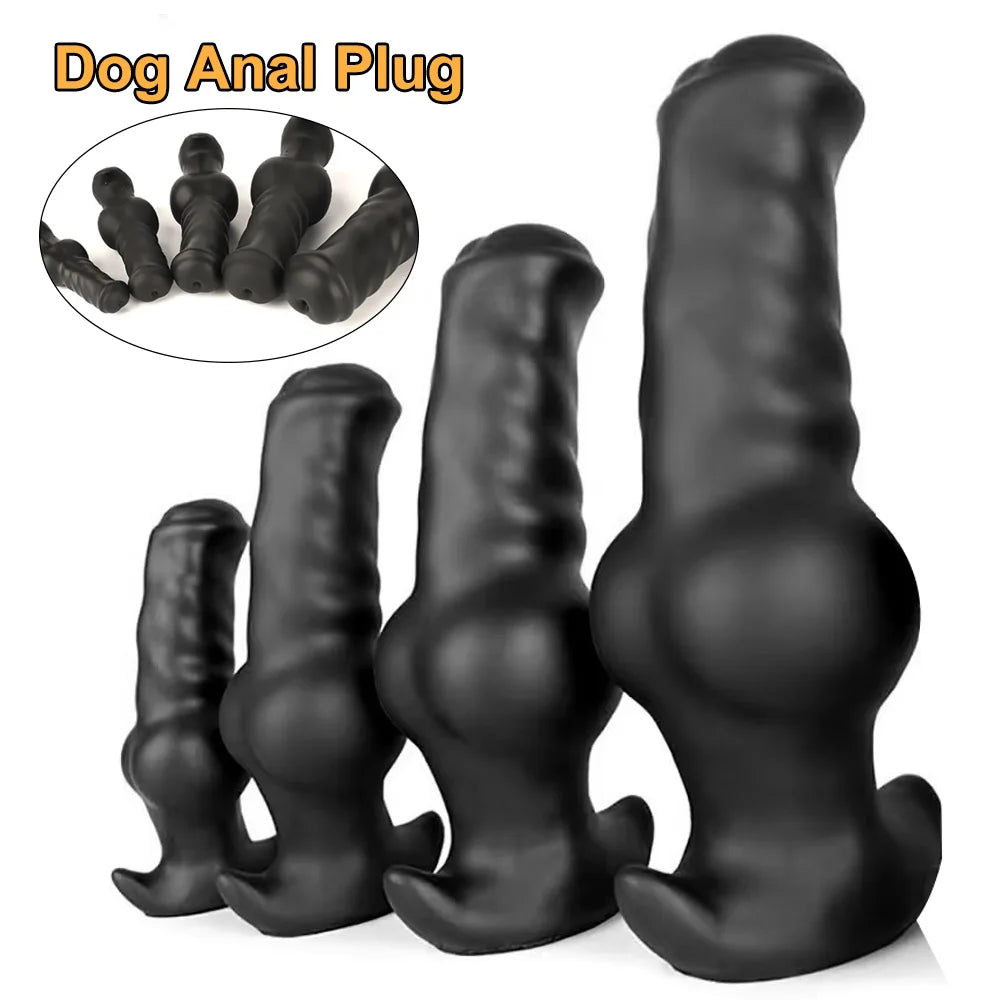 Plug anal chien réaliste XXL en silicone – 4 tailles géantes, 2 couleurs