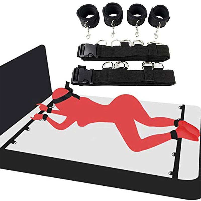 Sangles de bondage ajustables Fixation discrète pour lit