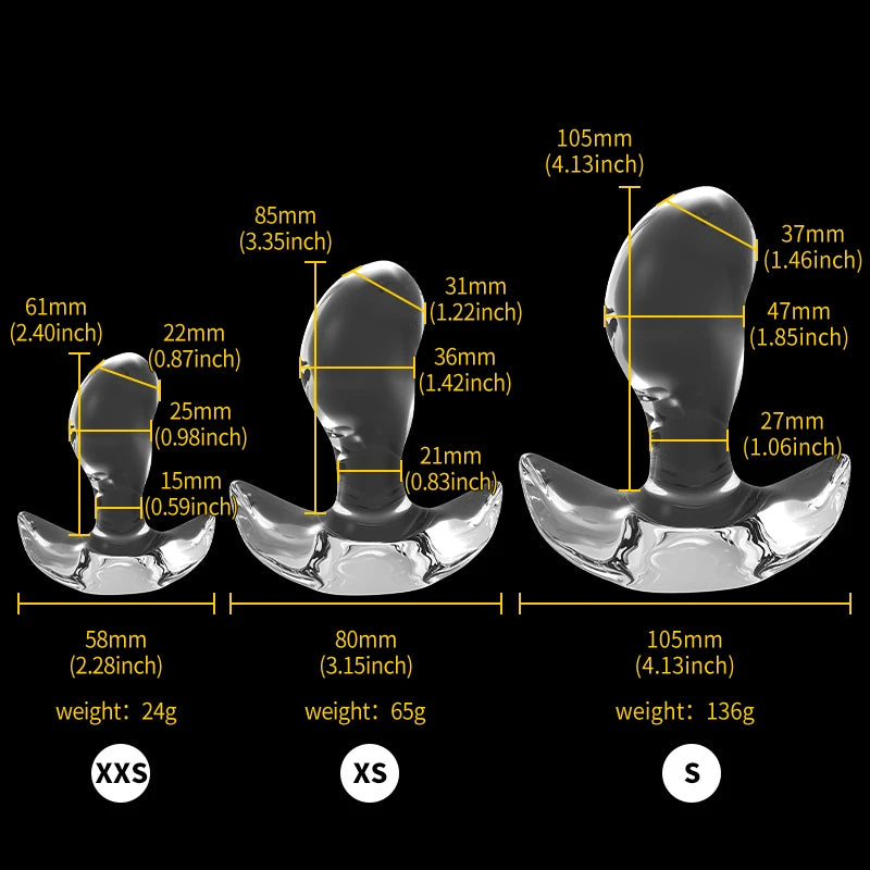 Plug anal transparent en TPE – 6 tailles disponibles, souple et confortable