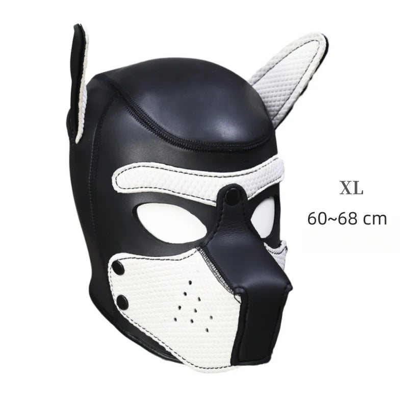 Costume bondage chien avec harnais en cuir et masque de chien – plusieurs tailles et coloris