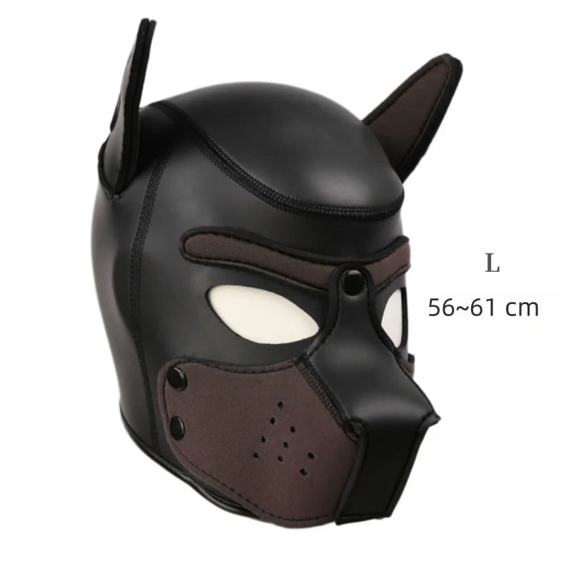 Costume bondage chien avec harnais en cuir et masque de chien – plusieurs tailles et coloris