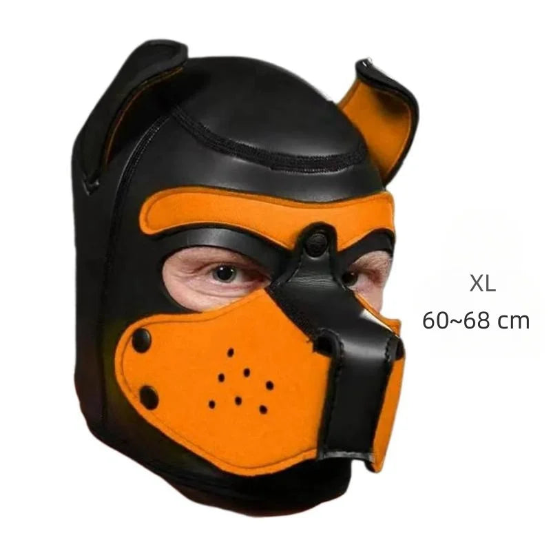 Costume bondage chien avec harnais en cuir et masque de chien – plusieurs tailles et coloris
