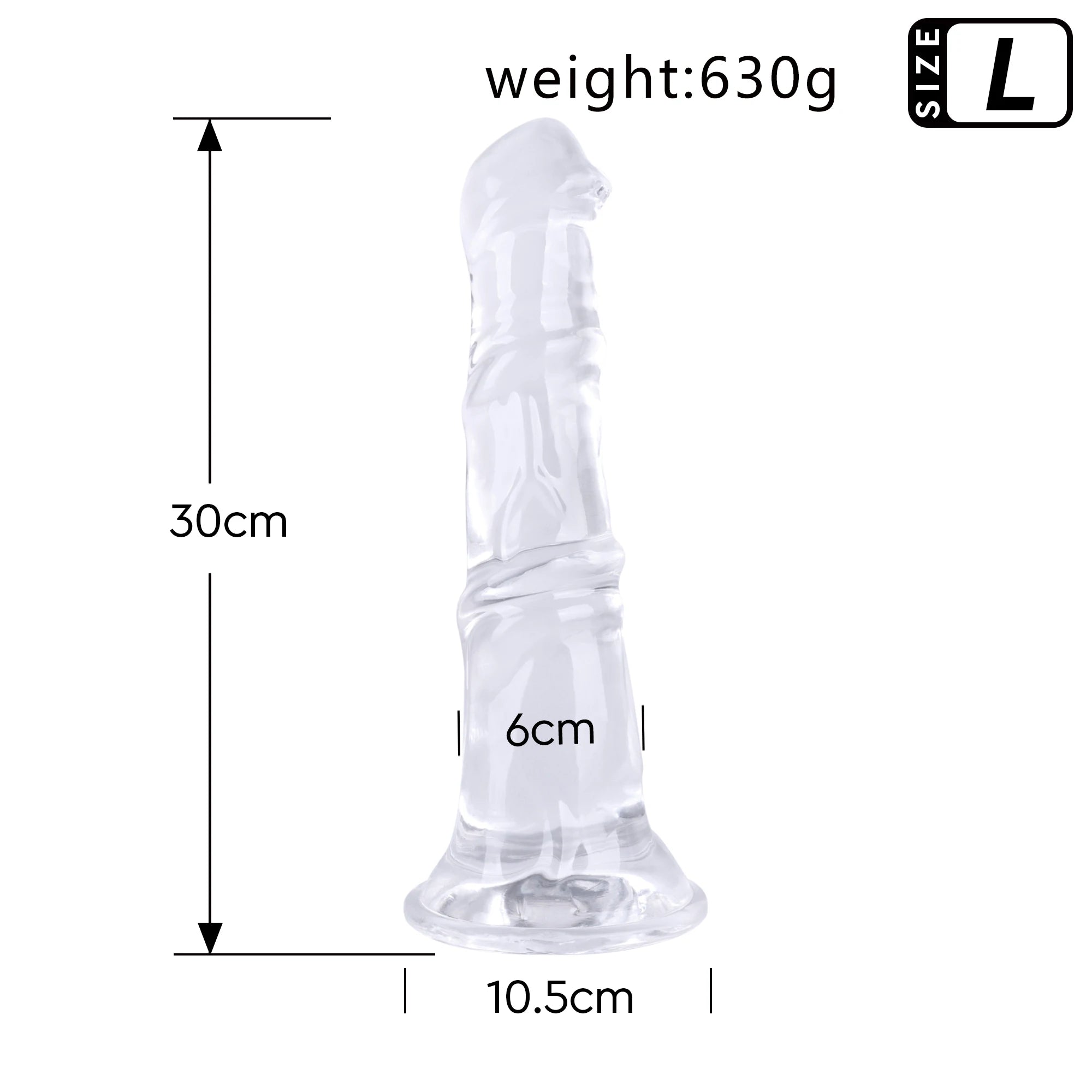 extrême Gode cheval réaliste transparent – 5 tailles (20 à 40 cm) avec ventouse