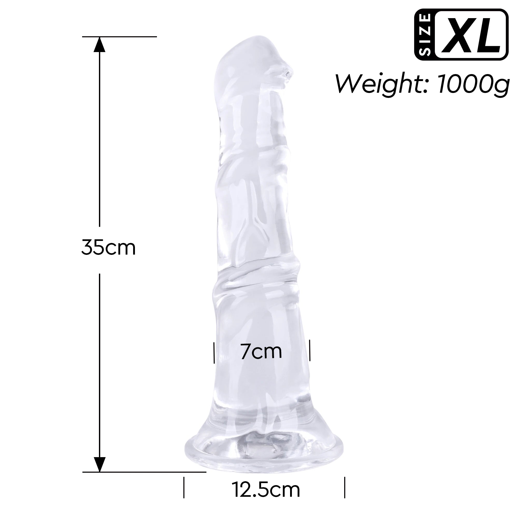 extrême Gode cheval réaliste transparent – 5 tailles (20 à 40 cm) avec ventouse
