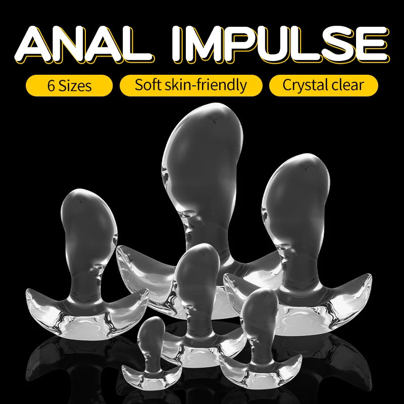 Plug anal transparent en TPE – 6 tailles disponibles, souple et confortable