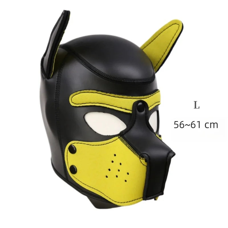 Costume bondage chien avec harnais en cuir et masque de chien – plusieurs tailles et coloris