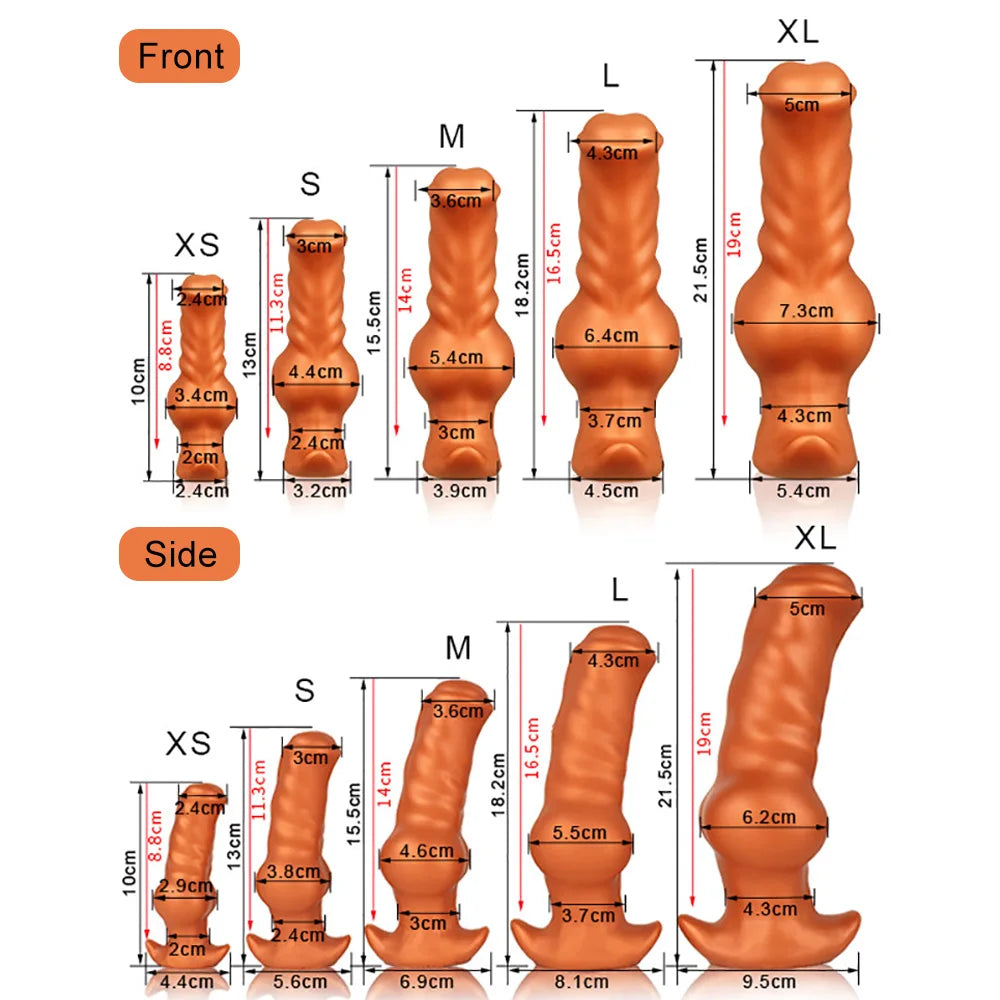 Plug anal chien réaliste XXL en silicone – 4 tailles géantes, 2 couleurs