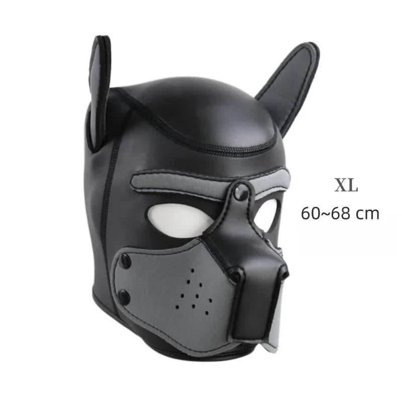 Costume bondage chien avec harnais en cuir et masque de chien – plusieurs tailles et coloris