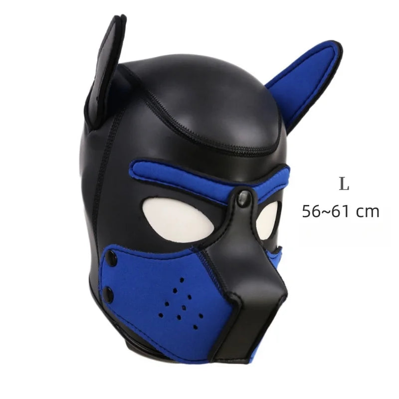 Costume bondage chien avec harnais en cuir et masque de chien – plusieurs tailles et coloris