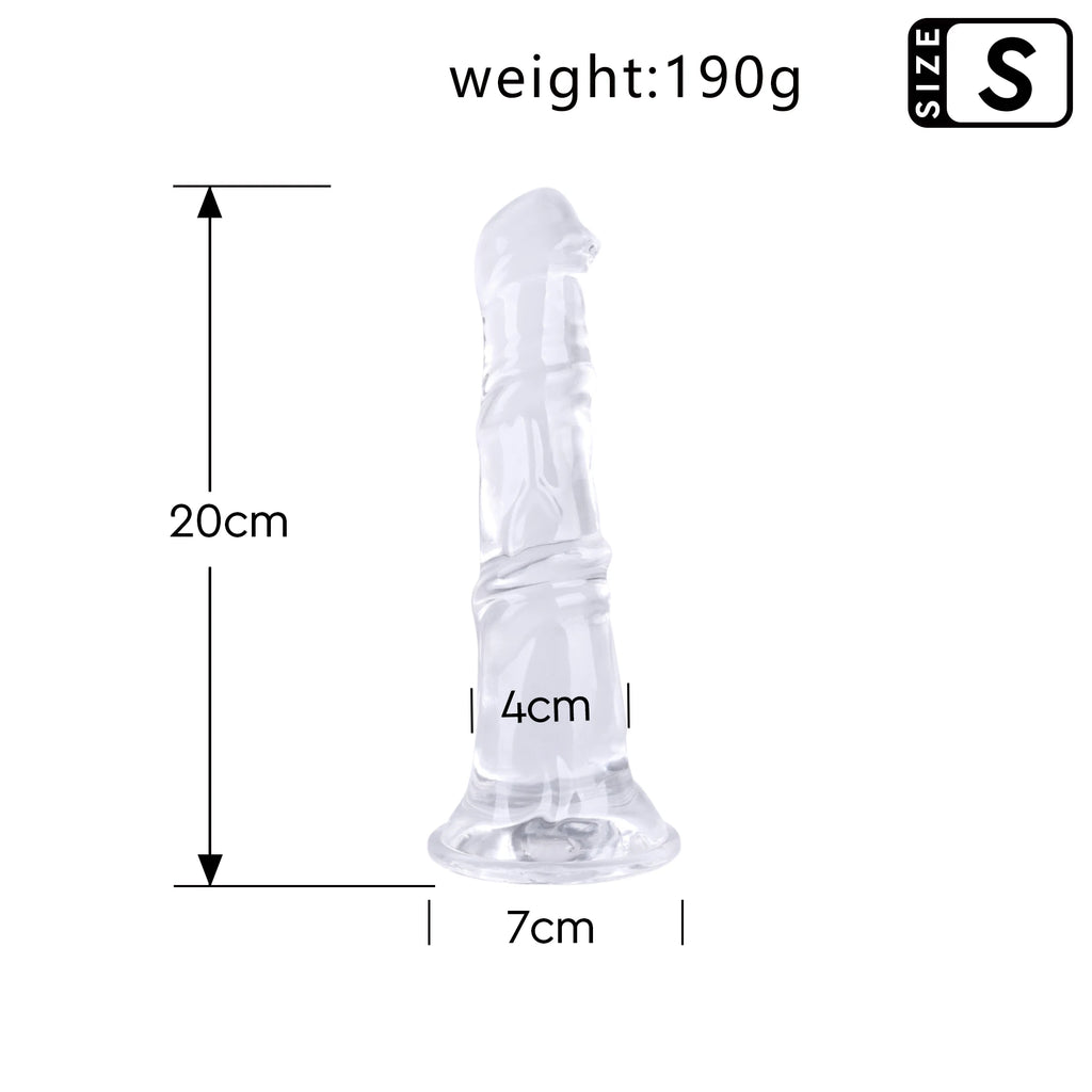 extrême Gode cheval réaliste transparent – 5 tailles (20 à 40 cm) avec ventouse