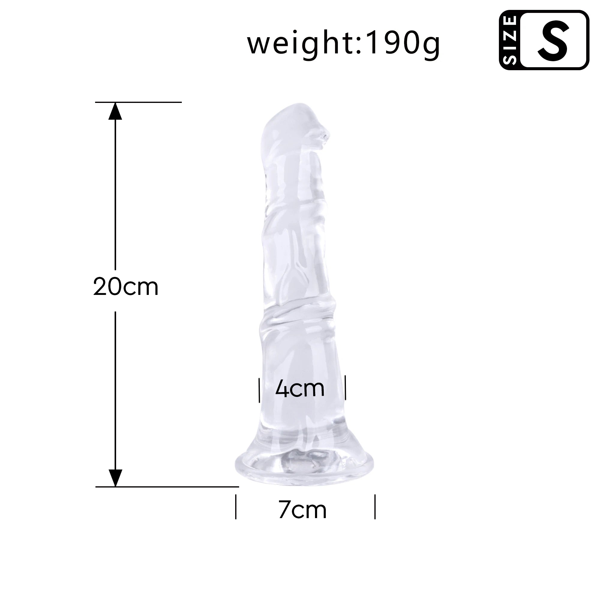extrême Gode cheval réaliste transparent – 5 tailles (20 à 40 cm) avec ventouse