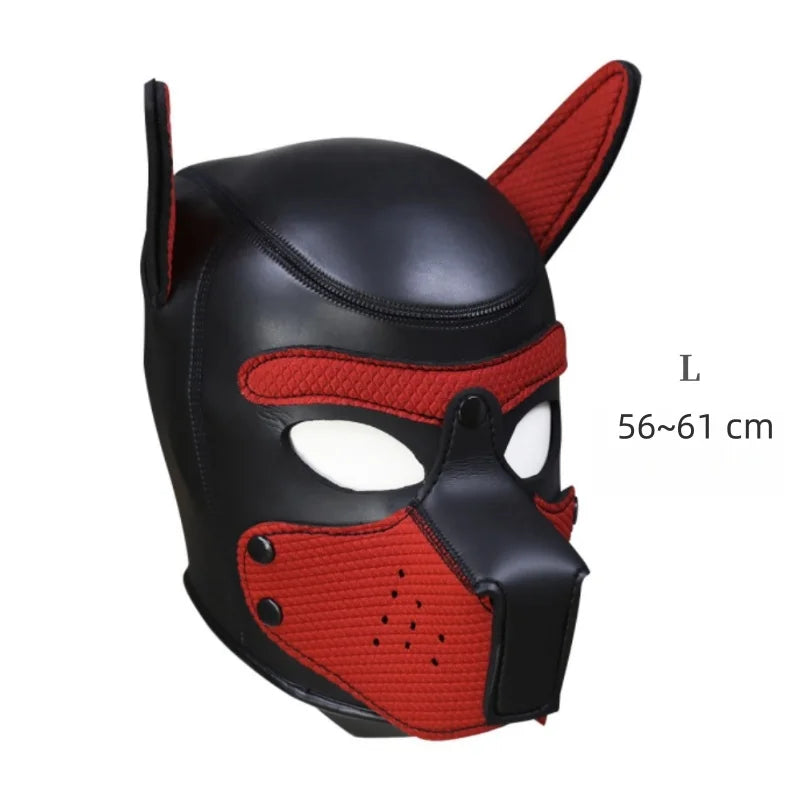 Costume bondage chien avec harnais en cuir et masque de chien – plusieurs tailles et coloris