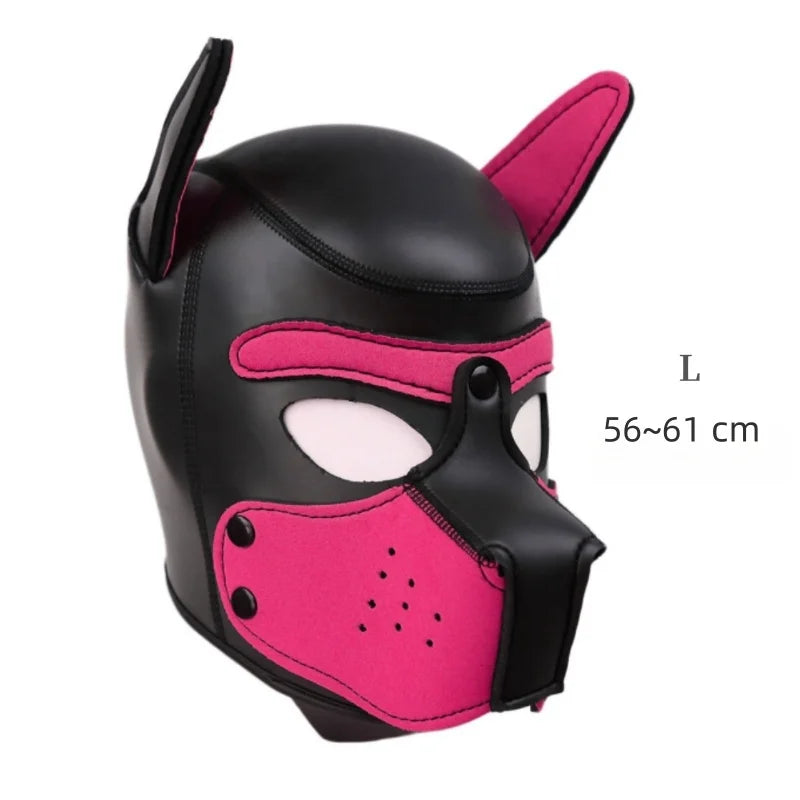 Costume bondage chien avec harnais en cuir et masque de chien – plusieurs tailles et coloris