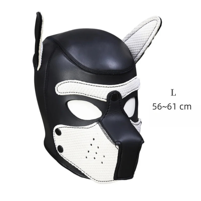 Costume bondage chien avec harnais en cuir et masque de chien – plusieurs tailles et coloris