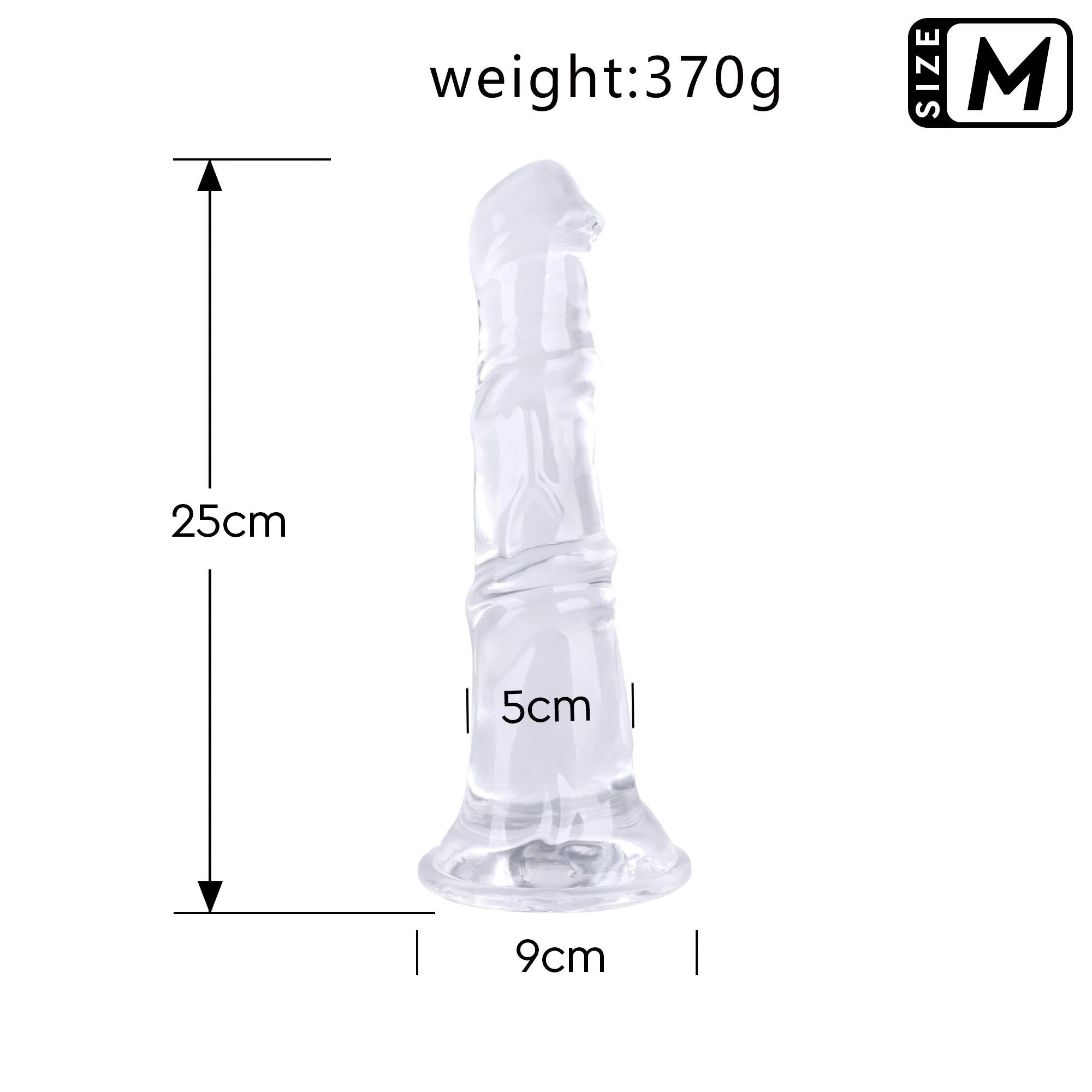 extrême Gode cheval réaliste transparent – 5 tailles (20 à 40 cm) avec ventouse